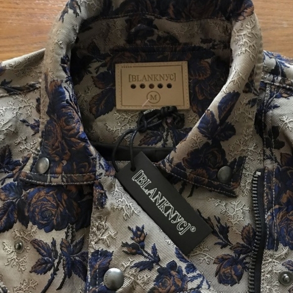 NWT BlankNyc Floral Brocade Women's Moto Jacket - Picture 9 of 9